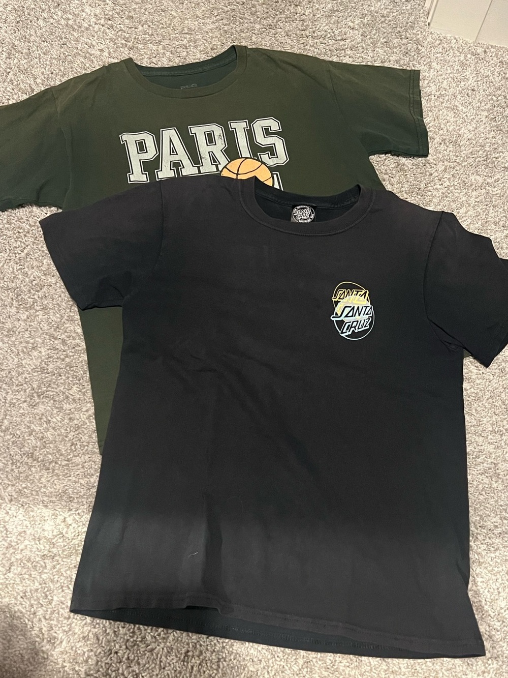 Santa Cruz Skateboards Black Tee and green RSQ Snoopy tee - Kids